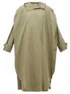 Matchesfashion.com Bottega Veneta - Oversized Wrap Cotton-blend Trench Coat - Womens - Khaki