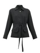 Matchesfashion.com Ann Demeulemeester - Belted Cotton-muslin Blouse - Womens - Black