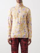 Liberal Youth Ministry - Floral-print Jersey Roll-neck Top - Mens - Orange Multi