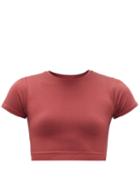 Matchesfashion.com Prism - Mindful Cropped Top - Womens - Burgundy