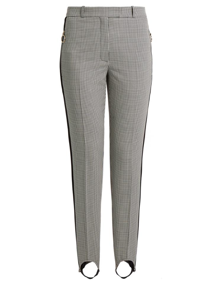 Nina Ricci Hound's-tooth Cotton And Silk-blend Trousers