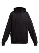 Matchesfashion.com Vetements - Cut Out Elbows Cotton Hooded Sweatshirt - Womens - Black