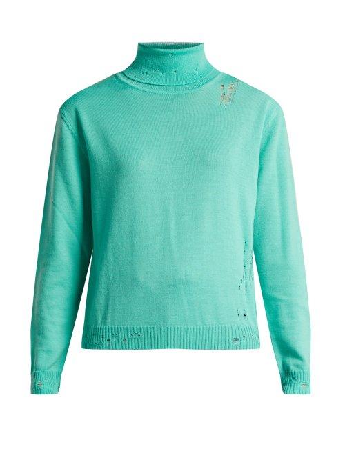 Matchesfashion.com Golden Goose Deluxe Brand - Pyxis Distressed Roll Neck Sweater - Womens - V626