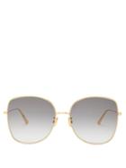 Ladies Accessories Dior - Diorstellaire Square Metal Sunglasses - Womens - Grey Gold