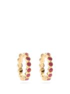 Matchesfashion.com Theodora Warre - Ruby & Gold-plated Sterling-silver Hoop Earrings - Womens - Red Gold