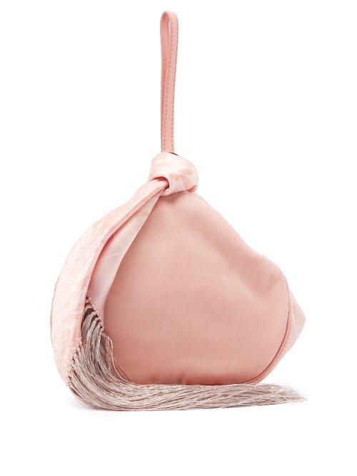 Matchesfashion.com Hillier Bartley - Lantern Tasselled Velvet Clutch - Womens - Pink