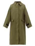 Matchesfashion.com Kassl Editions - Original Wax-coated Cotton Trench Coat - Womens - Dark Green