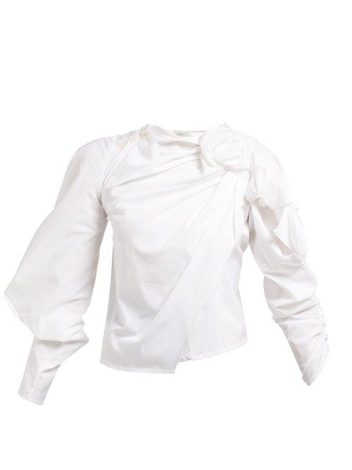 Matchesfashion.com A.w.a.k.e. Mode - Asymmetric Draped Top - Womens - White