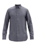 Matchesfashion.com The Row - Robert Striped Silk-poplin Shirt - Mens - Grey Multi