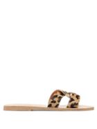 Matchesfashion.com Ancient Greek Sandals - Desmos Linked Calf Hair Slides - Womens - Leopard