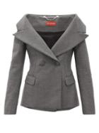 Matchesfashion.com Altuzarra - Darlene Off-the-shoulder Wool-blend Jacket - Womens - Grey