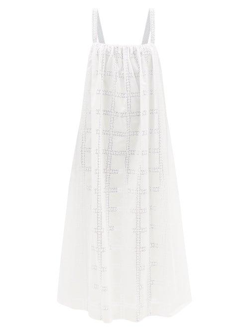 Matteau - Broderie-anglaise Organic-cotton Trapeze Dress - Womens - White