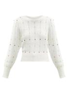 Matchesfashion.com Joostricot - Beaded Cable-knit Cotton-blend Sweater - Womens - White