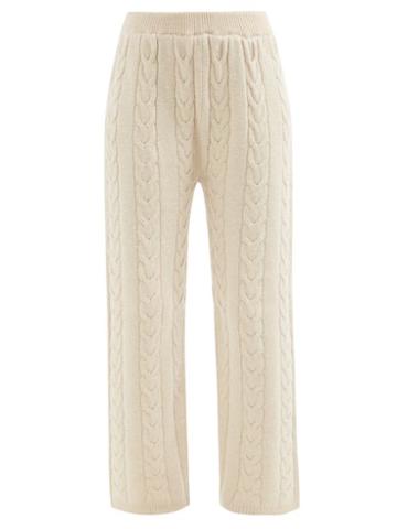 Ladies Rtw The Frankie Shop - Jules Wool-blend Cable-knit Trousers - Womens - Cream