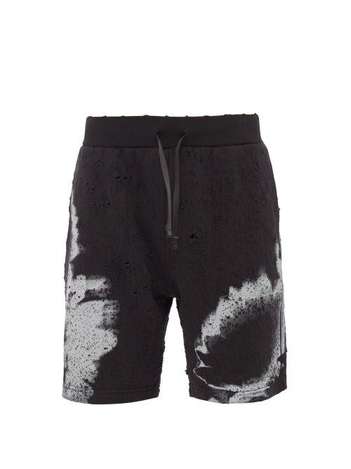 1017 Alyx 9sm - Abstract-print Cotton-blend Track Shorts - Mens - Black