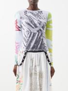 Chopova Lowena - Happy Frog-print Jersey Long-sleeved Top - Womens - White Multi
