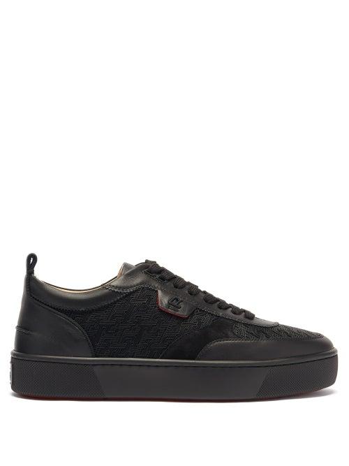 Matchesfashion.com Christian Louboutin - Happyrui Leather And Technofabric Trainers - Mens - Black
