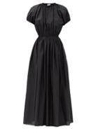 Matchesfashion.com Matteau - Gathered Cotton-poplin Maxi Dress - Womens - Black