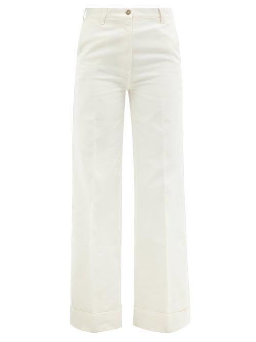 Ladies Rtw Gucci - High-rise Flared-leg Jeans - Womens - White