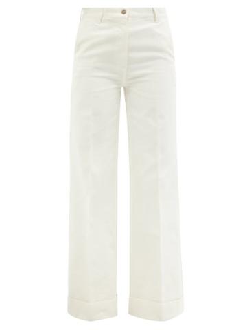 Ladies Rtw Gucci - High-rise Flared-leg Jeans - Womens - White