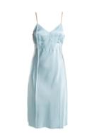Matchesfashion.com Helmut Lang - V Neck Satin Slip Dress - Womens - Light Blue