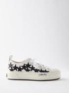 Amiri - Stars Court Leather-appliqu Canvas Trainers - Mens - White Black
