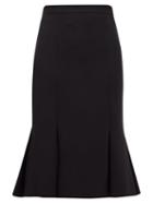 Matchesfashion.com Alexander Mcqueen - Pleated-hem Wool-blend Crepe Skirt - Womens - Black