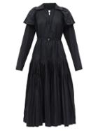 Ladies Rtw Jil Sander - Belted Taffeta Midi Dress - Womens - Black