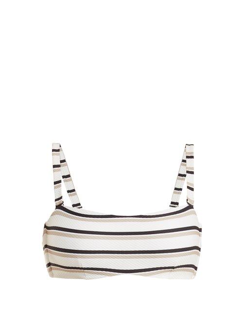 Matchesfashion.com Asceno - Bandeau Striped Bikini Top - Womens - Beige Stripe