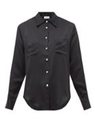 Matchesfashion.com Officine Gnrale - Carine Silk-satin Shirt - Womens - Black