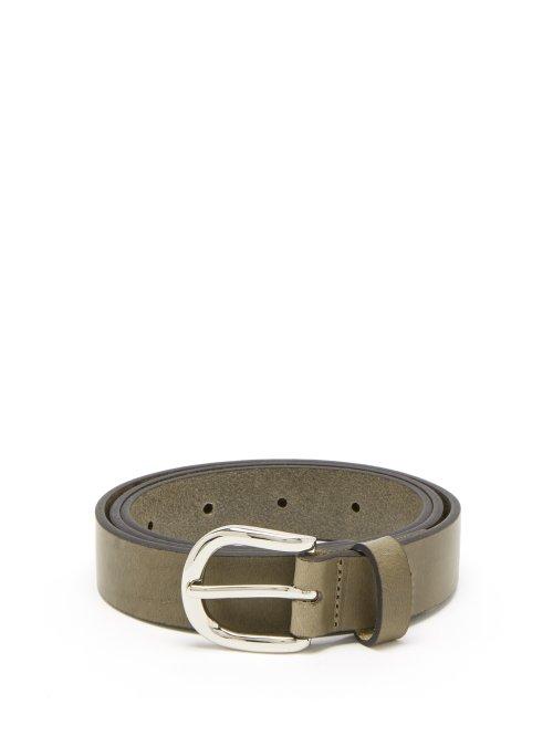 Matchesfashion.com Isabel Marant - Zap Skinny Leather Belt - Womens - Khaki