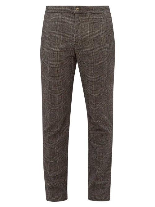 Matchesfashion.com De Bonne Facture - Checked Wool Blend Trousers - Mens - Brown