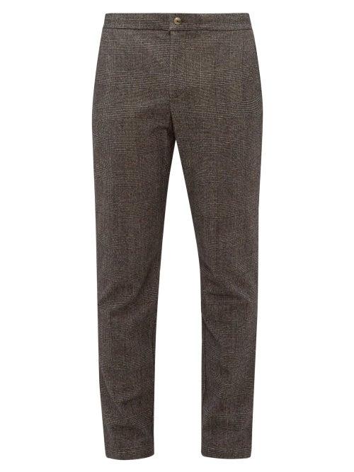 Matchesfashion.com De Bonne Facture - Checked Wool Blend Trousers - Mens - Brown