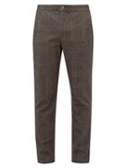 Matchesfashion.com De Bonne Facture - Checked Wool Blend Trousers - Mens - Brown