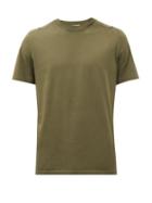 Moncler - Logo-patch Panelled Cotton-jersey T-shirt - Mens - Khaki