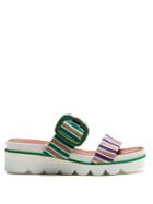 Missoni Striped Knit Slip-on Wedge Sandals