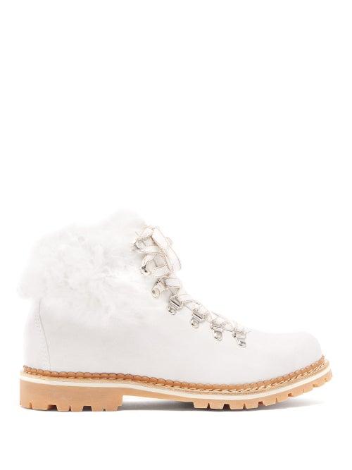 Matchesfashion.com Montelliana - Clara Shearling Lined Suede Aprs Ski Boots - Womens - White