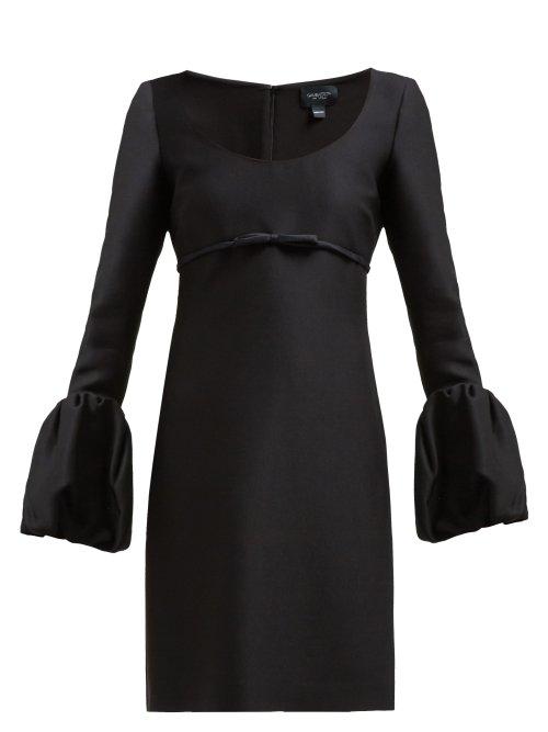 Matchesfashion.com Giambattista Valli - Scoop Neck Bubble Cuff Crepe Mini Dress - Womens - Black