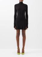 Norma Kamali - High-neck Stretch-jersey Mini Dress - Womens - Black