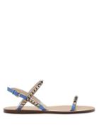 Matchesfashion.com Valentino - Rockstud No Limit Leather Sandals - Womens - Blue