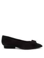 Ladies Shoes Salvatore Ferragamo - Viva Suede Point-toe Flats - Womens - Black