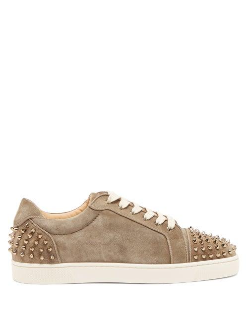 Matchesfashion.com Christian Louboutin - Seavaste 2 Spiked Leather Trainers - Mens - Khaki