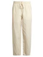 Loewe Drawstring-waist Striped Cotton-blend Trousers