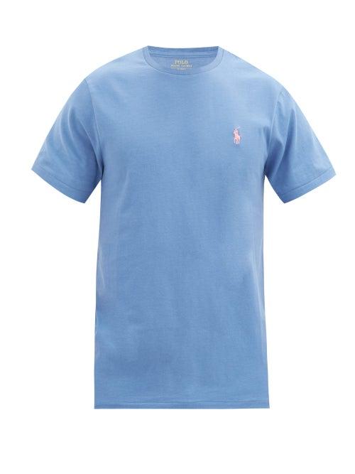 Matchesfashion.com Polo Ralph Lauren - Logo-embroidered Cotton-jersey T-shirt - Mens - Blue