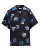 Matchesfashion.com Raey - Blobby Print Silk Satin Shirt - Mens - Navy Print