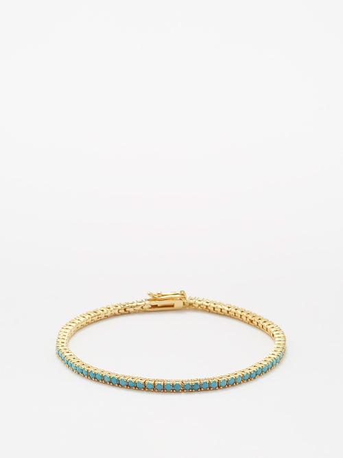 Roxanne Assoulin - Rally Cubic Zirconia & Gold-plated Tennis Bracelet - Womens - Blue Multi