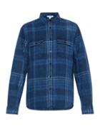 Matchesfashion.com Frame - Checked Slubbed Linen Shirt - Mens - Blue Multi
