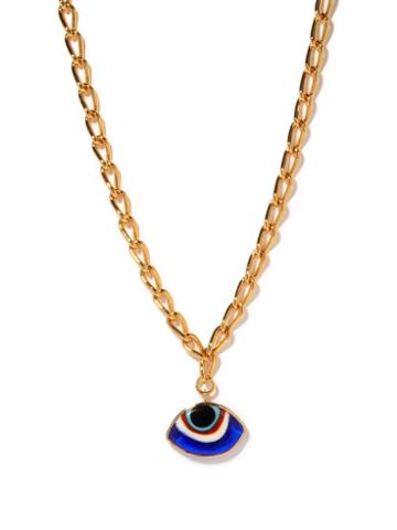 Ladies Jewellery Tohum - Evil Eye 24kt Gold-plated Pendant Necklace - Womens - Blue Gold