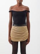 Khaite - Audra Off-the-shoulder Wool-blend Top - Womens - Black
