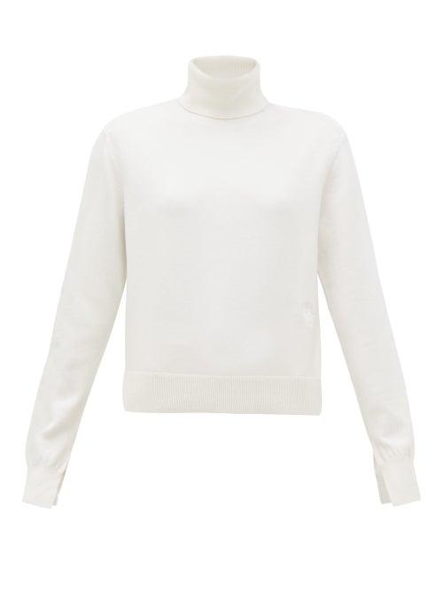 Matchesfashion.com Chlo - Iconic Roll-neck Cashmere-blend Sweater - Womens - Ivory